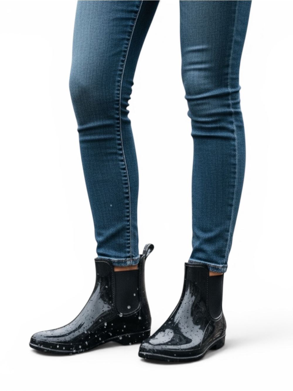 Sam Edelman Black Glossy Rain Chelsea Tinsley Boots